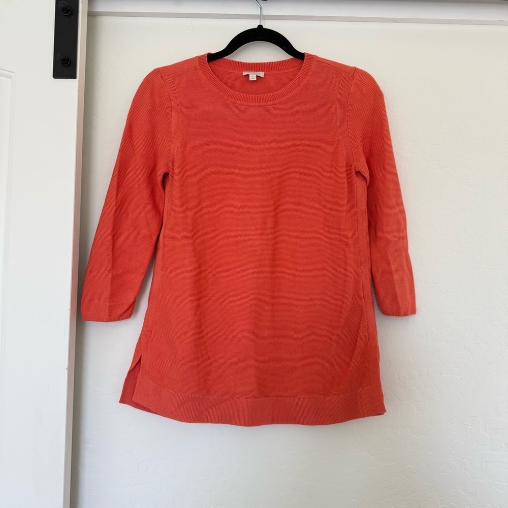 Talbots Women’s Orange Tight Knit Pullover Sweater Petite Small Casual Autumn